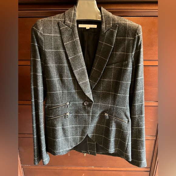 Veronica Beard Freebird Windowpane Stretch Blazer - Picture 3 of 5